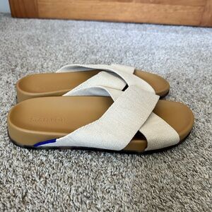 Rothy's Cream Cross Strap Slides